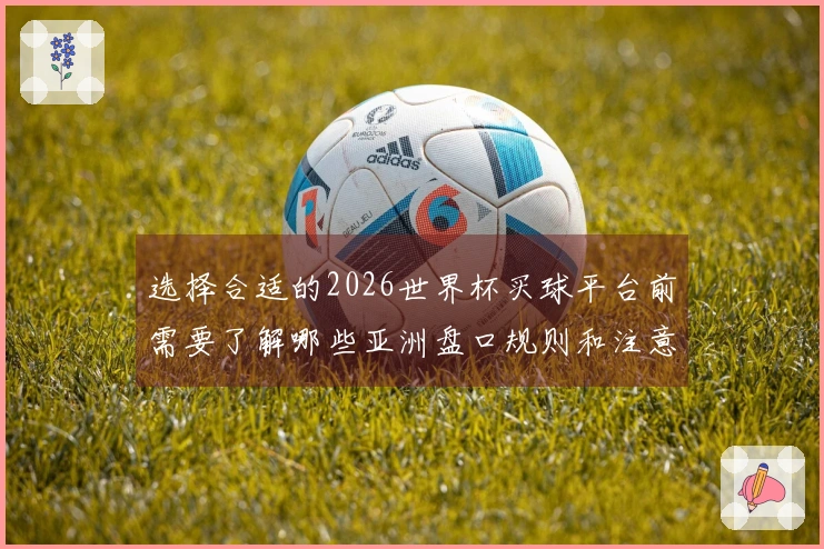 选择合适的2026世界杯买球平台前需要了解哪些亚洲盘口规则和注意事项